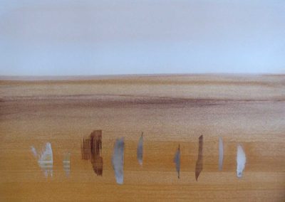 Pierre-Henri Buestel - Espaces - Huile sur papier 65x50 cm