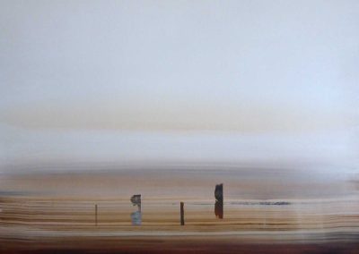 Pierre-Henri Buestel - Espaces - Huile sur papier 65x50 cm