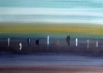 Pierre-Henri Buestel - Espaces - Huile sur papier 120x80 cm