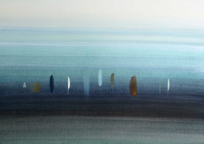 Pierre-Henri Buestel - Espaces - Huile sur papier 120x80 cm